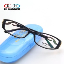 Montura de gafas negras para mujer montura de gafas de alta calidad TR90 montura de gafas diseño de templo Matel gafas de prescripción óptica 2024 - compra barato