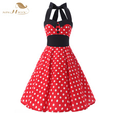 SISHION Halter Red Women Dress 50s Rockabilly Swing Retro Vintage Cotton Sexy Summer Party Dresses Pin Up VD0149 2024 - buy cheap