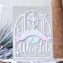 Molde de corte em metal para cartão joy world, estêncil para scrapbooking, álbum de fotos, relevo em papel, artesanato diy 2024 - compre barato