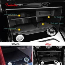 Tonlinker Interior Center control Storage Box Covers sticker For Volkswagen T-ROC 2018-19 Car Styling 1 PCS ABS Plastic Covers 2024 - buy cheap