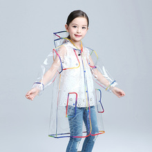 Mehonestly 1pc fashion waterproof children clear long hooded raincoat jacket kids transparent EVA rainwear for boys girls 2024 - buy cheap