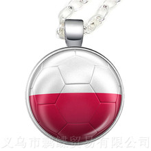 New Arrival  Russia, Germany, Denmark, Poland World Football National Flag Football Logo Necklace Football Fans Souvenir Gift 2024 - buy cheap