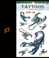 Cool Мужчины интимные изделия временные татуировки наклейки водонепроницаемый корпус Царь скорпионов конструкции груди руки передачи Art 2024 - купить недорого