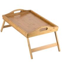 Портативный складной столик-поднос для кровати со складными ножками и поднос для завтрака бамбуковый столик для кровати и поднос для кровати с ножками 2024 - купить недорого