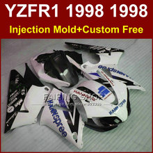 HANNspree aftermarket fairings kit for YAMAHA  YZF R1 YZF1000 98 99 R1 motorcycle white black fairings YZF R1 1998 1999 EK8T 2024 - buy cheap