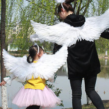 Kids Adult Cosplay Angel Wings Wedding Dress Up Feather Angel Wing Carnival Photo Prop Party Decoration White Fairy Wing Costume 2024 - buy cheap