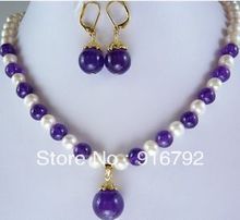 Серьги и ожерелье из белого жемчуга, 7-8 мм, бесплатная доставка 2024 - купить недорого