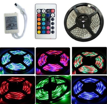 high quality No-Waterproof 3528 SMD RGB LED Strip Light DC 12V 5 meters 60led/m LED Flexible Light Strip with remote controller 2024 - buy cheap