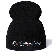 High Quality Letter Melanin Casual Beanies For Men Women Fashion Knitted Winter Hat Hip-hop Skullies Hat Dropshipping 2024 - buy cheap