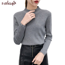 Fdfklak Autumn Winter Thick Sweater Pullovers Women Long Sleeve Casual Warm Half Turtleneck Sweater Female Knit Jumpers Top 2024 - buy cheap