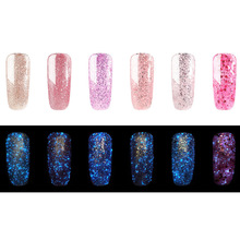 Tipart 1pcs Super Glitter Glow In The Dark Night Rose Gold Nail Gel Nail Art UV Gel Lacquer Hybrid 3D Fluorescent Gel Varnish 2024 - buy cheap