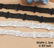 1yrd/lot Width:1.3cm Musical Mesh Embroidery Lace Black& White Lace for Garment Scrapbooking (ss-559) 2024 - buy cheap