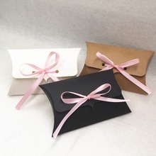 12Pcs/Lot DIY Packing Gift Candy Box Wedding Favour Kraft Paper Pillow Box Gift Packaging Boxes With Free Ribbon 2024 - buy cheap