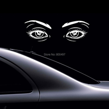 Pegatinas reflectantes de Ojos de chica Sexy para coche, calcomanías para todo el cuerpo, color negro y plateado, diseño divertido, novedad 2024 - compra barato