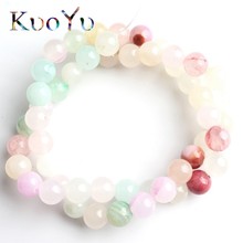 Cuentas redondas de jade Natural de siete colores, cuentas sueltas para joyería DIY, pulseras y collares de 15 pulgadas, hebra de 4/6/8/10/12mm 2024 - compra barato