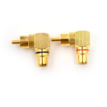 2pcs 90 Degree Adapters Brass RCA Right Angle Male To Female Gold Plated Connector Plug 2024 - buy cheap