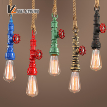 Loft Vintage Waterpipe Rope pendant Light For Living Room Retro Edison bulb Creative Personality American Style Industrial Lamp 2024 - buy cheap