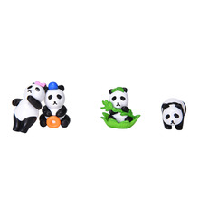 4Pcs Hot Sale Resin Craft Miniature Garden Decor Resin Artesanato Resin Mini Cartoon Panda Figurine 2024 - buy cheap