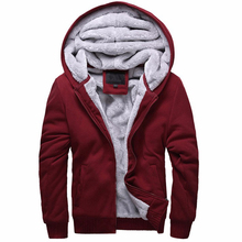 Inverno dos homens engrossar quente hoodie cor sólida zip casaco com capuz masculino mais veludo jaqueta de beisebol agasalho moletom plus size 5xl 2024 - compre barato