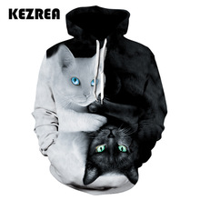 Kezrea 3D Hoodies Men Hooded Sweatshirts Two Cat 3D Print Hoody Casual Pullovers Streetwear Tops Autumn Regular Hipster Hip Hop 2024 - buy cheap