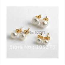 Natural 3pairs/lot Pearl Earring AA 7MM/8MM/9MM White Color Genuine Freshwater Pearl Earring Free Shipping 2024 - buy cheap