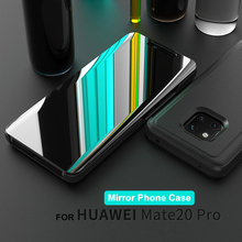 Умный зеркальный флип-чехол с приложением для Huawei Mate 8 9 10 Pro, кожаный флип-чехол с держателем для Huawei Mate 20 Pro 20 Lite 20X, задняя крышка 2024 - купить недорого