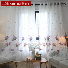 Embroidered Sheer Tulle Curtains For Living Room Girls Bedroom White Window Curtains Floral Kitchen Voile Curtain Drapes Cortina 2024 - buy cheap