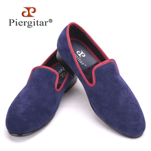 Men High-grade velvet shoes with different trim Men British style Handmade Casual loafers Party and Banquet smoking slippers 2024 - buy cheap