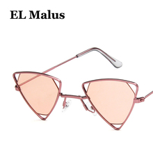 [El malus] óculos de sol feminino com armação de metal, lentes vermelhas, verde escuro, dourado e prateado, óculos sexy para mulheres 2024 - compre barato