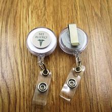 BEE ALLERGY  ID Badge Reel for Docter Nurse Teacher Student retractable recoil id badge holder office work fun present 2024 - buy cheap