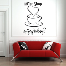 Coffee Shop Decor Decal Sticker Word Self Adhesive Cup Vinyl DIY Wall Decals Cafe Dining Kitchen Home Decoration Mural D505 2024 - buy cheap