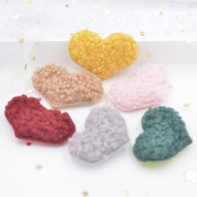 Wholesale 96Pcs 42*32mm Teddy Plush Padded Patches Heart Appliques for Clothes Hat Sewing Supplies DIY Hair Clips Ornament S51 2024 - buy cheap