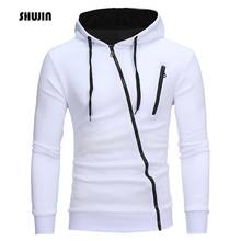 SHUJIN 2019 Spring Autumn Men's Zipper Sweatshirt Hooded Contrast Color Casual Thin Jacket Long Sleeve Slim  Blocking Tops 2024 - buy cheap