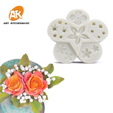 New Flowers Silicone Mold Fondant Impression Flower Mould Cake Decorating Tool Sugarcraft Cake Molds Baking Accessories 2024 - buy cheap