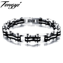 TENGYI 8MM Mens Bracelet Link Chain Gold Color Stainless Steel Bracelet Motorcycle Biker Bracelet Fashion Jewelry Gifts TY3136 2024 - buy cheap