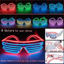 Colorful LED Glasses Light Up Sound Control EL Wire Shutter Glasses 3 Mode Flashing Sunglasses Halloween Costume Party supplies 2024 - buy cheap