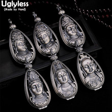 Pingente de buda de prata esterlina 925 ugliless, colar sem corrente de budismo tailandês, joias finas com pingentes abertos 2024 - compre barato
