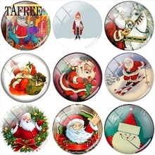 TAFREE Retro Cartoon Santa Claus 25mm Round Picture Glass Cabochon Dome Demo Flat Back Making Findings DIY Christmas Gift 2024 - buy cheap