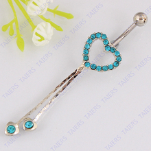 Free shipping belly button ring Heart  fashion Lady body piercing jewelry navel bar 14G 316L surgical steel Nickel-free 2024 - buy cheap
