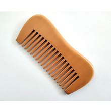 New Style Natural Peach Wood Wide Teeth Comb 4.9inch Pocket Beard Comb Wholesale Hair/Beard Brush Comb For Men Custom 2024 - buy cheap