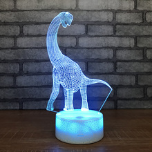Fonte de luzes 3d de dinossauros, iluminação led branca que muda de cor e possui 7 cores, lâmpada 3d, presente para crianças 2024 - compre barato