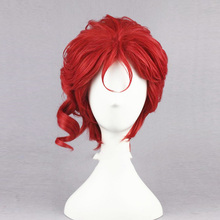 Kakyoin Noriaki de JOJO, 14 ", Rizado corto roja, fibra de alta temperatura, Syntheitc, Cosplay del pelo, peluca + gorro de peluca 2024 - compra barato