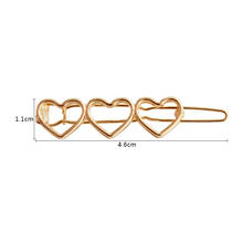 fashion jewelry accessories metal triple heart barrettes hairclip hair pin clip Clamp Ornaments 2024 - buy cheap