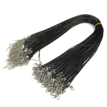 100pcs/lot Black Leather Cord Rope 1.5mm Wire for DIY Pendant Necklace with Lobster Clasp Charms Jewelry Accessories Wholesale 2024 - buy cheap