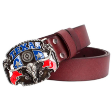 Men's genuine leather belt Western cowboy belt texas style bull head skull belt men gift belt 2024 - buy cheap