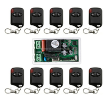Sistema de interruptor com controle remoto sem fio ac220v 10a 1ch 1 * receptor + 10 * transmissores olho de gato para eletrodomésticos porta de garagem