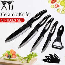 Facas De Cerâmica de Óxido de Zircônio XYj 3 4 5 6 polegada Handle Kitchen Chef Knife Set + Peeler Multi-cor conjunto de facas Ferramenta Acessórios 2024 - compre barato