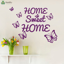 YOYOYU Wall Decal Quotes Home Sweet Home Wall Sticker Butterfly Pattern Family Art Mural Home Decor Modern Design Interior SY952 2024 - buy cheap