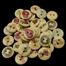 Mixed 2 Holes Wooden Sewing Tiny Decorative Buttons 15MM Scrapbooking Clothes DIY Craft Christmas Series Sewing Tools 2024 - buy cheap