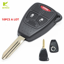 Keyecu 10x novo botão de substituição para chave remota, tampa 2 + 1 botão pequeno para chrysler dodge calibre jeep patriot chique liberty 2024 - compre barato